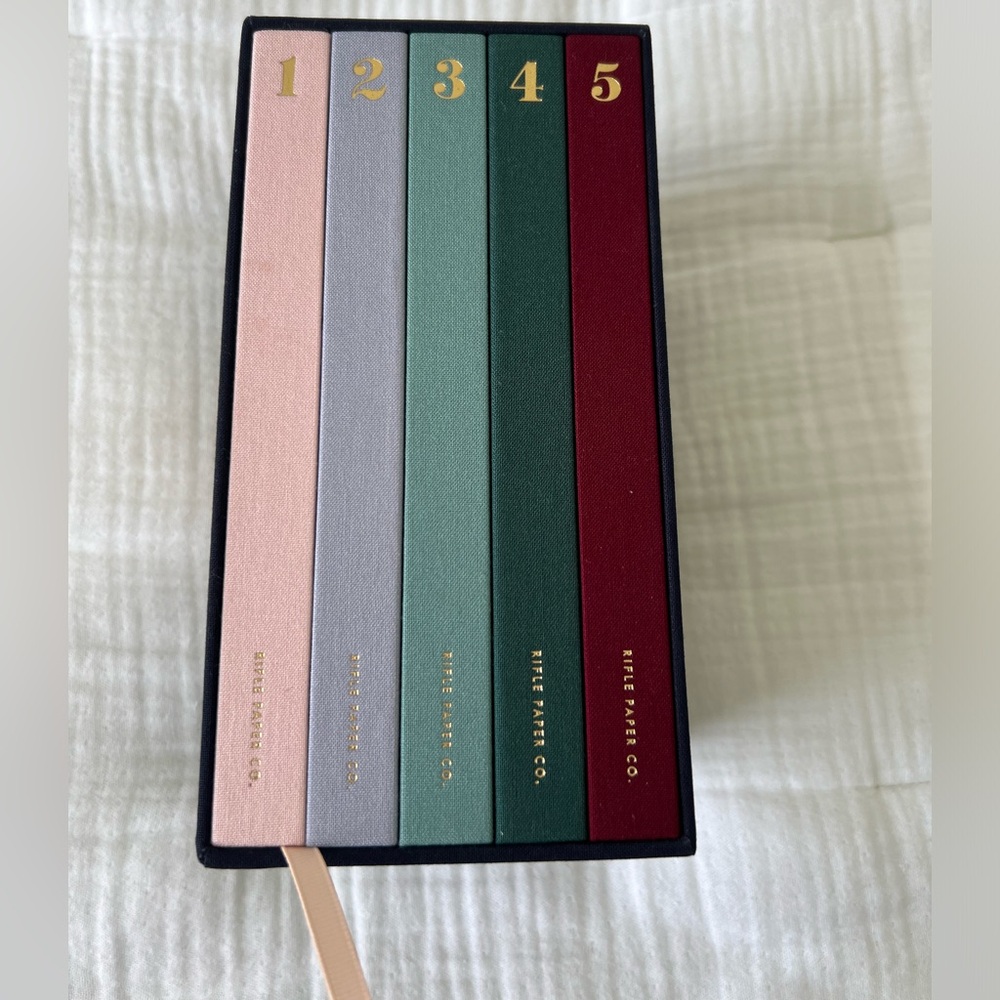 Rifle Paper Co 5-Year Journal Set of 5 with Slipcover